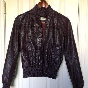 Zara Faux Leather Purple Moto Jacket size xs